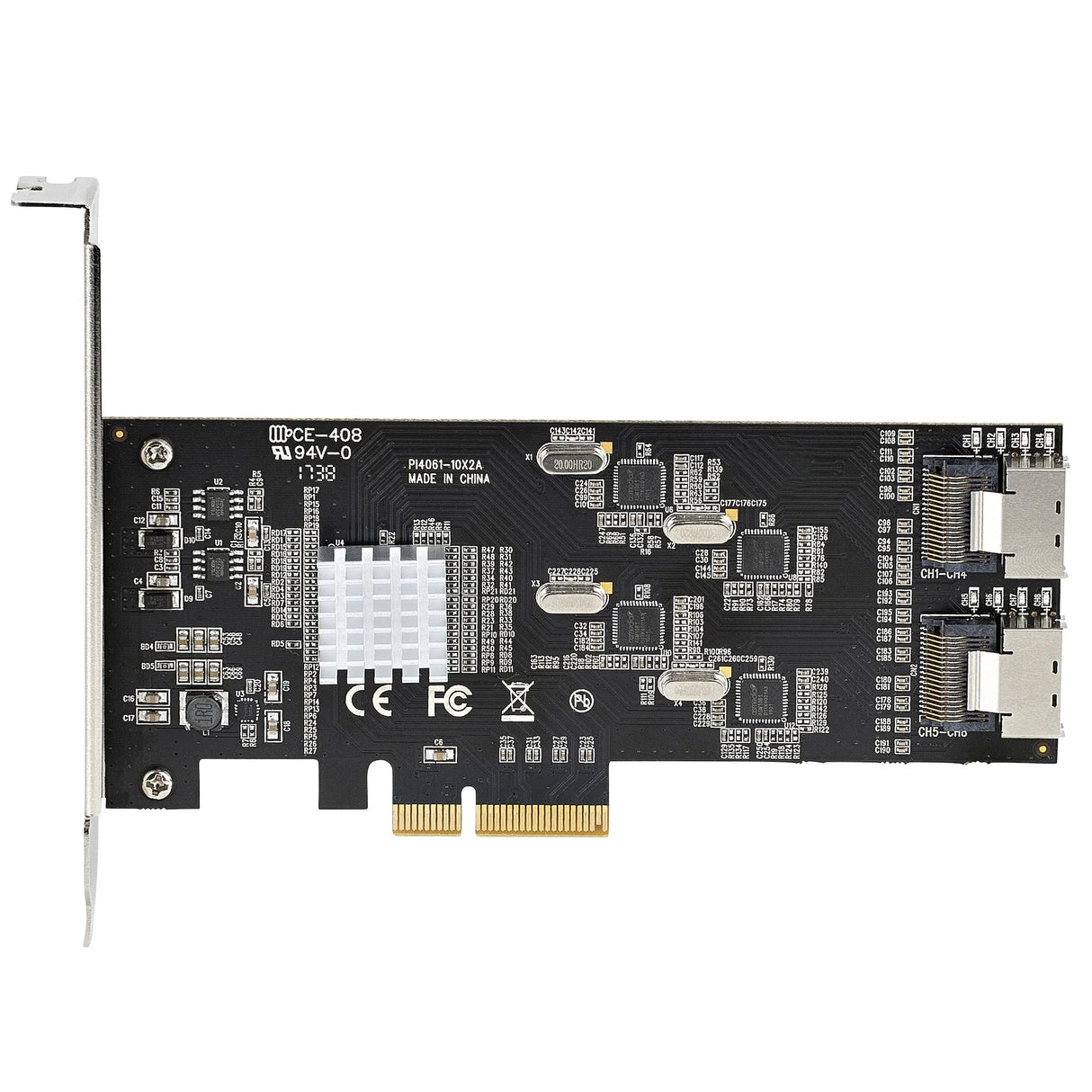 STARTECH 8 Port SATA PCIe Card - PCI Express 6Gbps SATA Expansion Adapter Card with 4 Host Controllers - SATA PCIe Controller Card - PCI-e x4 Gen 2 to SATA III - SATA HDD|SSD (8P6G-PCIE-SATA-CARD) (8P6G-PCIE-SATA-CARD)