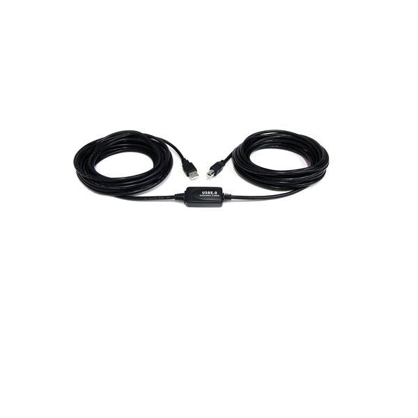STARTECH 9 m | 30 ft Active USB A to B Cable - M|M - Black USB 2.0 A to B Cord - Printer Cable - Extension USB Cable (USB2HAB30AC) (USB2HAB30AC)