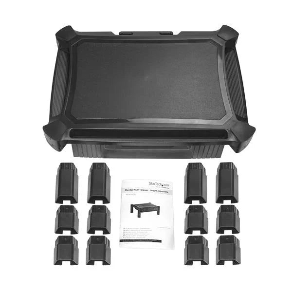 STARTECH Adjustable Monitor Riser - Drawer - Monitors up to 32”- Adjustable Height - Monitor Stand - Computer Monitor Riser (MONSTADJD)