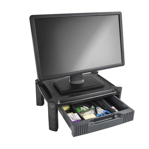 STARTECH Adjustable Monitor Riser - Drawer - Monitors up to 32”- Adjustable Height - Monitor Stand - Computer Monitor Riser (MONSTADJD)