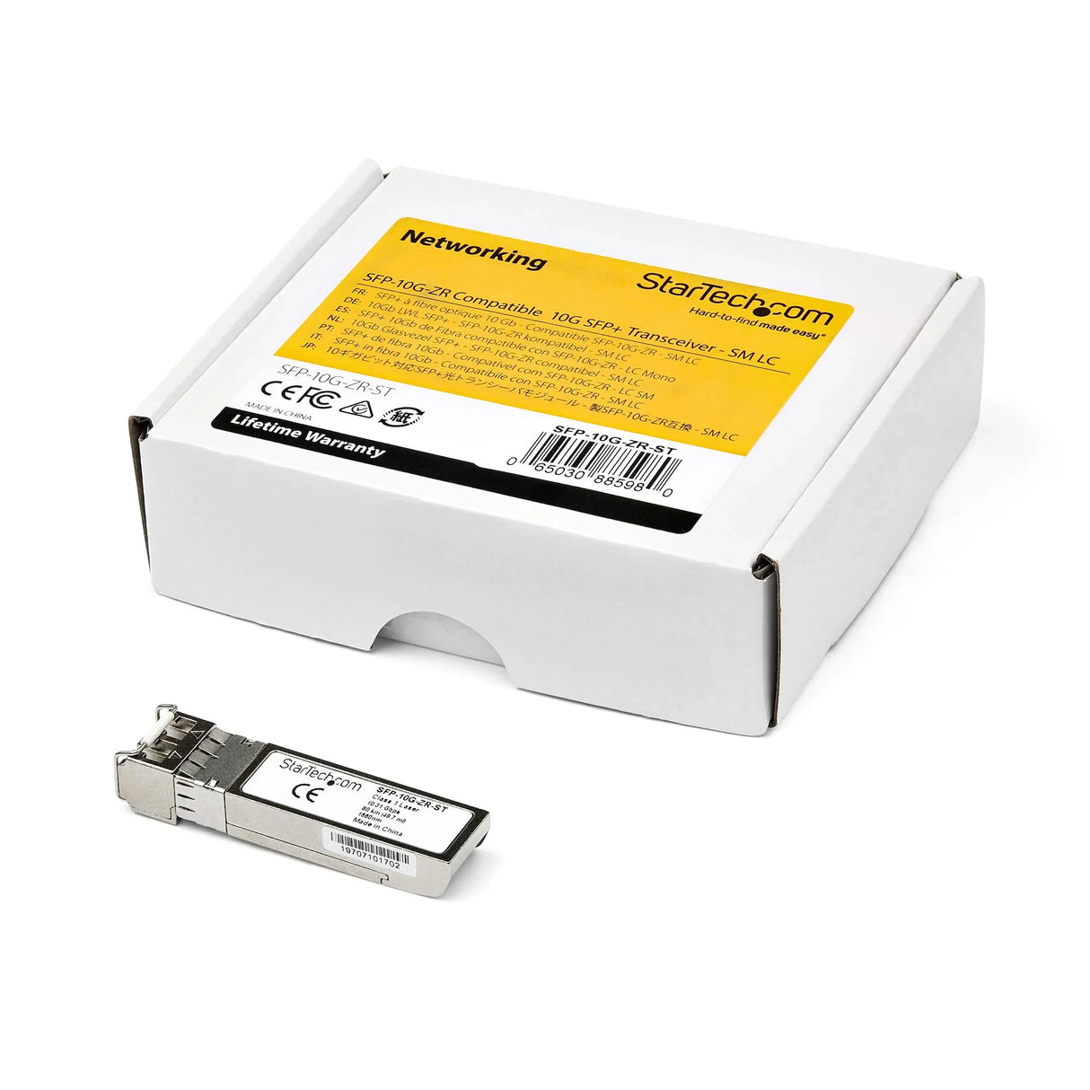 STARTECH Cisco SFP-10G-ZR Compatible SFP+ Module - 10GBASE-ZR - 10GbE Single Mode Fiber Optic Transceiver - 10GbE SFP+ - LC 80km - 1550nm - DDM Cisco ASR9000 | ASR1000 (SFP-10G-ZR-ST) (SFP-10G-ZR-ST)