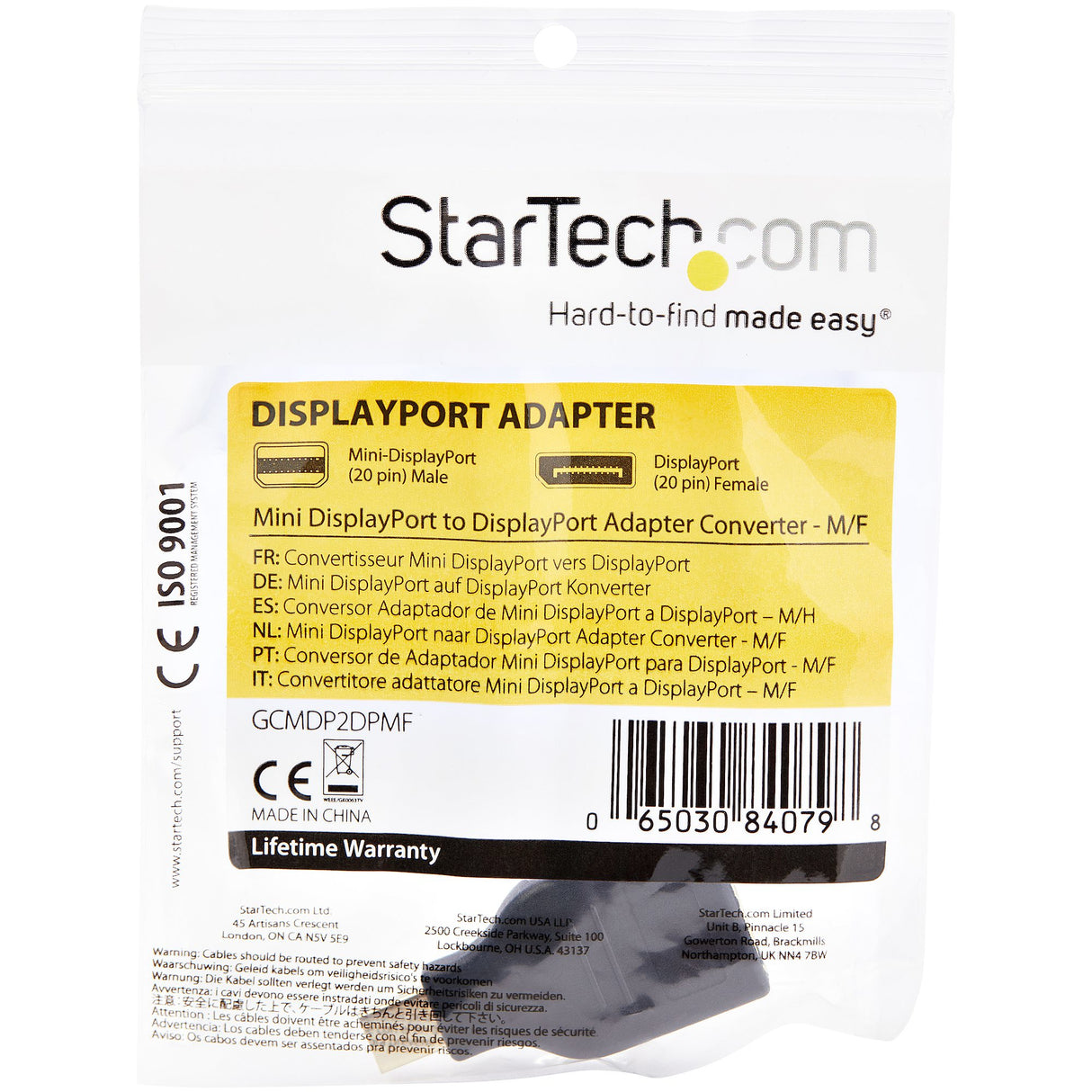 STARTECH Compact Mini DisplayPort to DisplayPort Adapter - 4K x 2K Video - UHD Mini DP to DP Converter - mDP to DP 1.2 Adapter - mDP PC|Computer to DisplayPort Monitor|Display - M|F (GCMDP2DPMF) (GCMDP2DPMF)