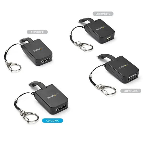 STARTECH Compact USB C to DisplayPort 1.4 Adapter - 8K 60Hz|4K USB-C to DP Video Converter w| Keychain Ring - USB Type-C DP Alt Mode (HBR3 HDR DSC) to DP Monitor Dongle - TB3 Compatible (CDP2DPFC) (CDP2DPFC)