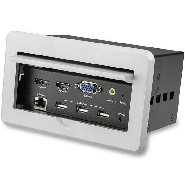 STARTECH Conference Table Connectivity Pop up Box with AV and Data Ports - HDMI | VGA | DisplayPort to 4K HDMI Output (BOX4HDECP2) (BOX4HDECP2)