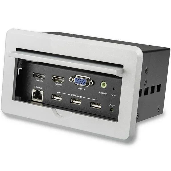 STARTECH Conference Table Connectivity Pop up Box with AV and Data Ports - HDMI | VGA | DisplayPort to 4K HDMI Output (BOX4HDECP2) (BOX4HDECP2)