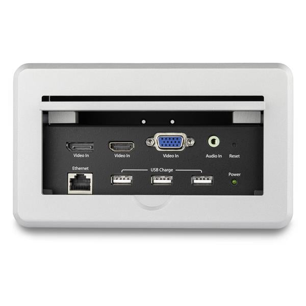 STARTECH Conference Table Connectivity Pop up Box with AV and Data Ports - HDMI | VGA | DisplayPort to 4K HDMI Output (BOX4HDECP2) (BOX4HDECP2)