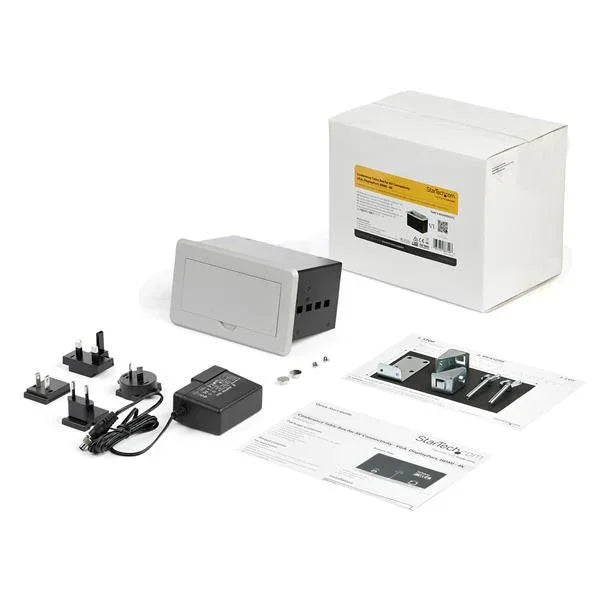 STARTECH Conference Table Connectivity Pop up Box with AV and Data Ports - HDMI | VGA | DisplayPort to 4K HDMI Output (BOX4HDECP2) (BOX4HDECP2)