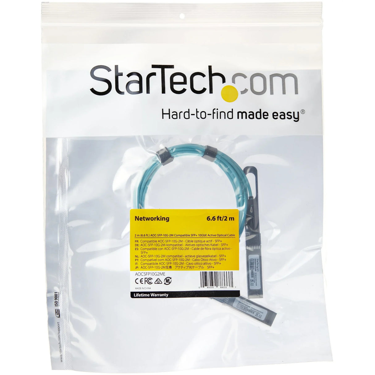 STARTECH Dell EMC AOC-SFP-10G-2M Compatible 2m|6.5ft 10G SFP+ to SFP+ AOC Cable - 10GbE SFP+ Active Optical Fiber - 10Gbps SFP Plus|Mini GBIC|Transceiver Module Cable - Z9100 (AOCSFP10G2ME) (AOCSFP10G2ME)
