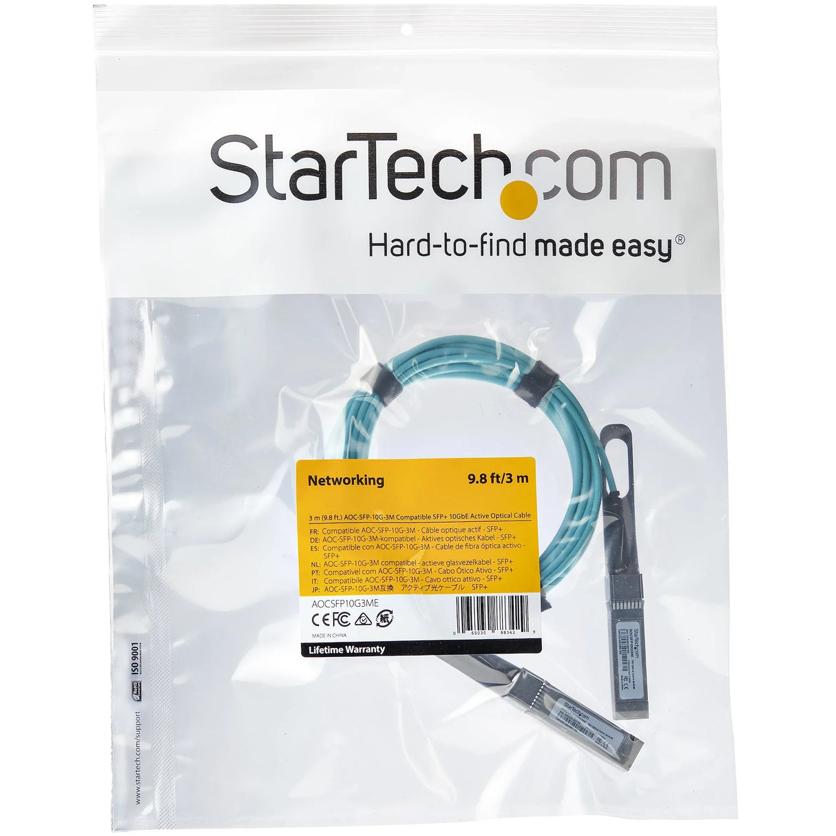STARTECH Dell EMC AOC-SFP-10G-3M Compatible 3m|9.84ft 10G SFP+ to SFP+ AOC Cable - 10GbE SFP+ Active Optical Fiber - 10Gbps SFP Plus|Mini GBIC|Transceiver Module Cable (AOCSFP10G3ME) (AOCSFP10G3ME)