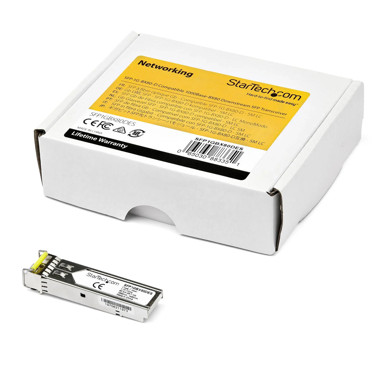 STARTECH Dell EMC SFP-1G-BX80-D Compatible SFP Module - 1000BASE-BX-D - 1 Gigabit Ethernet BiDi Fiber Single Strand SFP - LC 80km (SFP1GBX80DES) (SFP1GBX80DES)