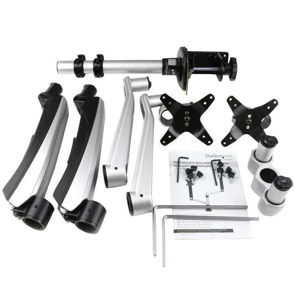 STARTECH Desk Mount Dual Monitor Arm - Full Motion - Premium Dual Monitor Stand - For up to 30” VESA Monitors - Tool-less (ARMDUAL30) (ARMDUAL30)