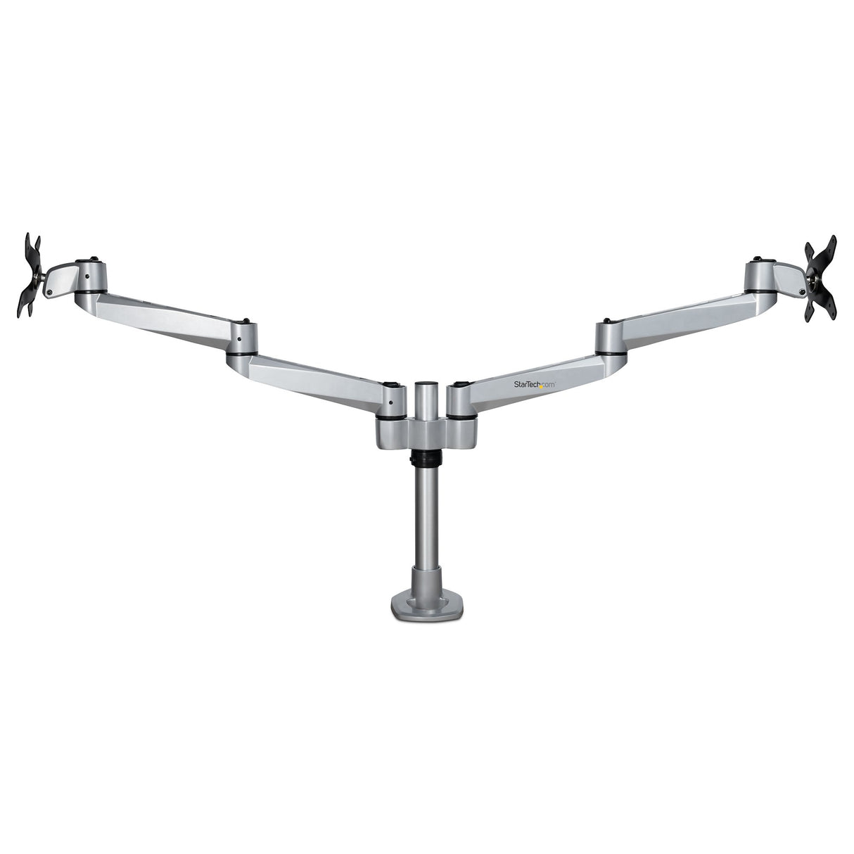 STARTECH Desk Mount Dual Monitor Arm - Premium Articulating Monitor Arm - up to 30” VESA Mount Displays - Height Adjustable Monitor Mount - Rotate|Tilt|Swivel - Clamp|Grommet - Silver (ARMDUALPS) (ARMDUALPS)