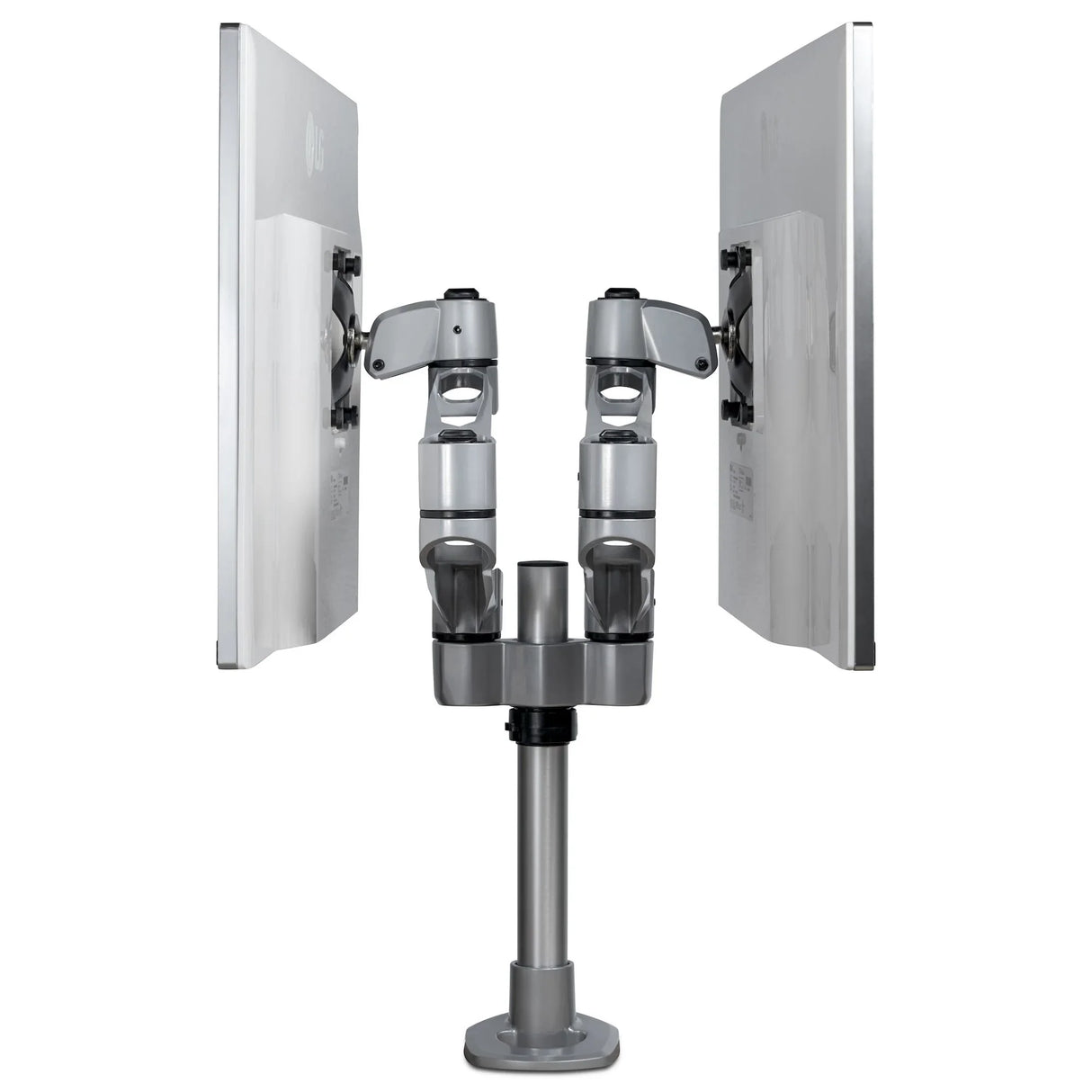 STARTECH Desk Mount Dual Monitor Arm - Premium Articulating Monitor Arm - up to 30” VESA Mount Displays - Height Adjustable Monitor Mount - Rotate|Tilt|Swivel - Clamp|Grommet - Silver (ARMDUALPS) (ARMDUALPS)