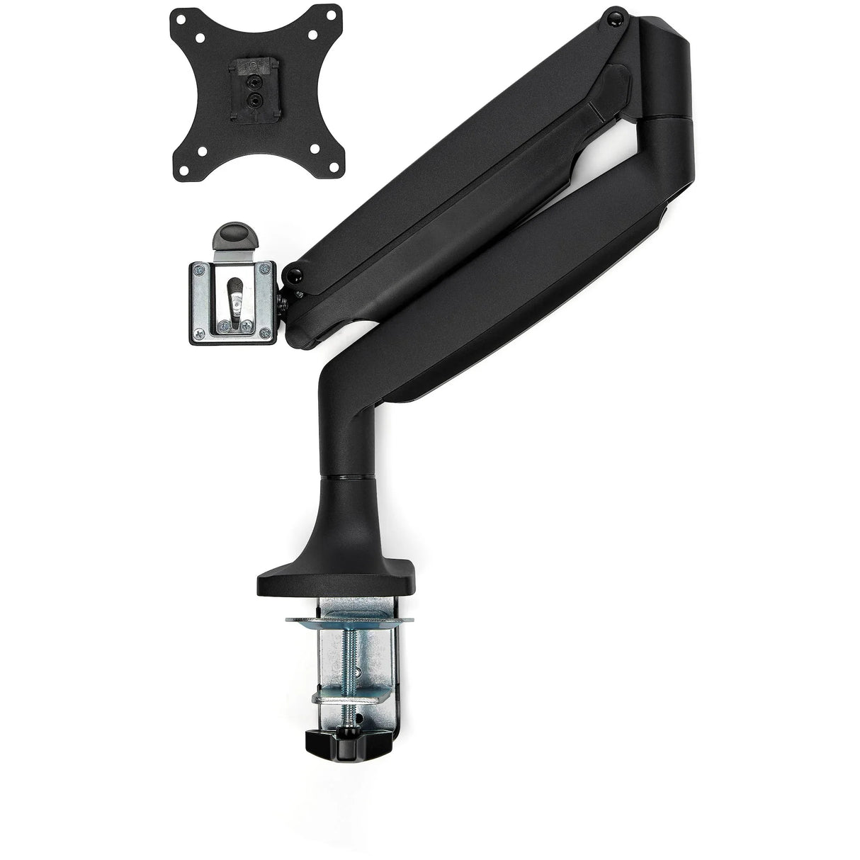 STARTECH Desk Mount Monitor Arm - Heavy Duty Ergonomic VESA Monitor Arm - Single Display up to 9kg - Full Motion | Height Adjustable | Articulating - Aluminum - C-Clamp|Grommet- Black (ARMPIVOTHDB) (ARMPIVOTHDB)