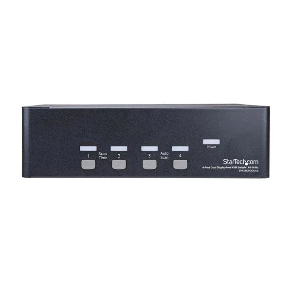 STARTECH DisplayPort KVM - 4 port - 4K 60Hz - Dual Monitor KVM - DisplayPort Switch - KVM DisplayPort - Desktop KVM Switch (SV431DPDDUA2) (SV431DPDDUA2)