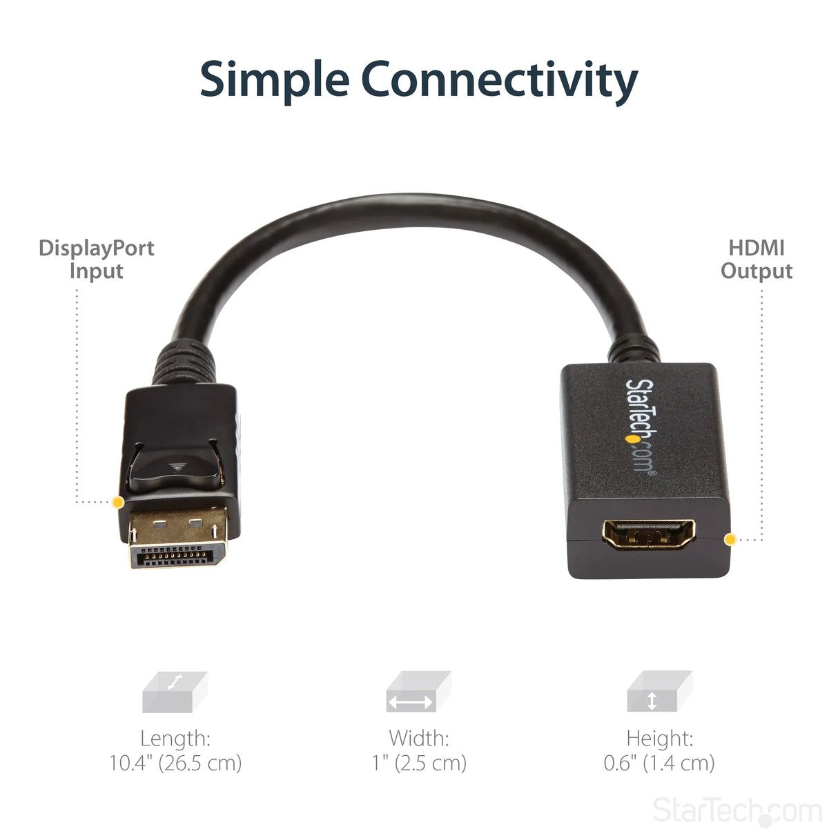 STARTECH DisplayPort to HDMI Adapter - DP 1.2 to HDMI Video Converter 1080p - DP to HDMI Monitor|TV|Display Cable Adapter Dongle - Passive DP to HDMI Adapter - Latching DP Connector (DP2HDMI2) (DP2HDMI2)
