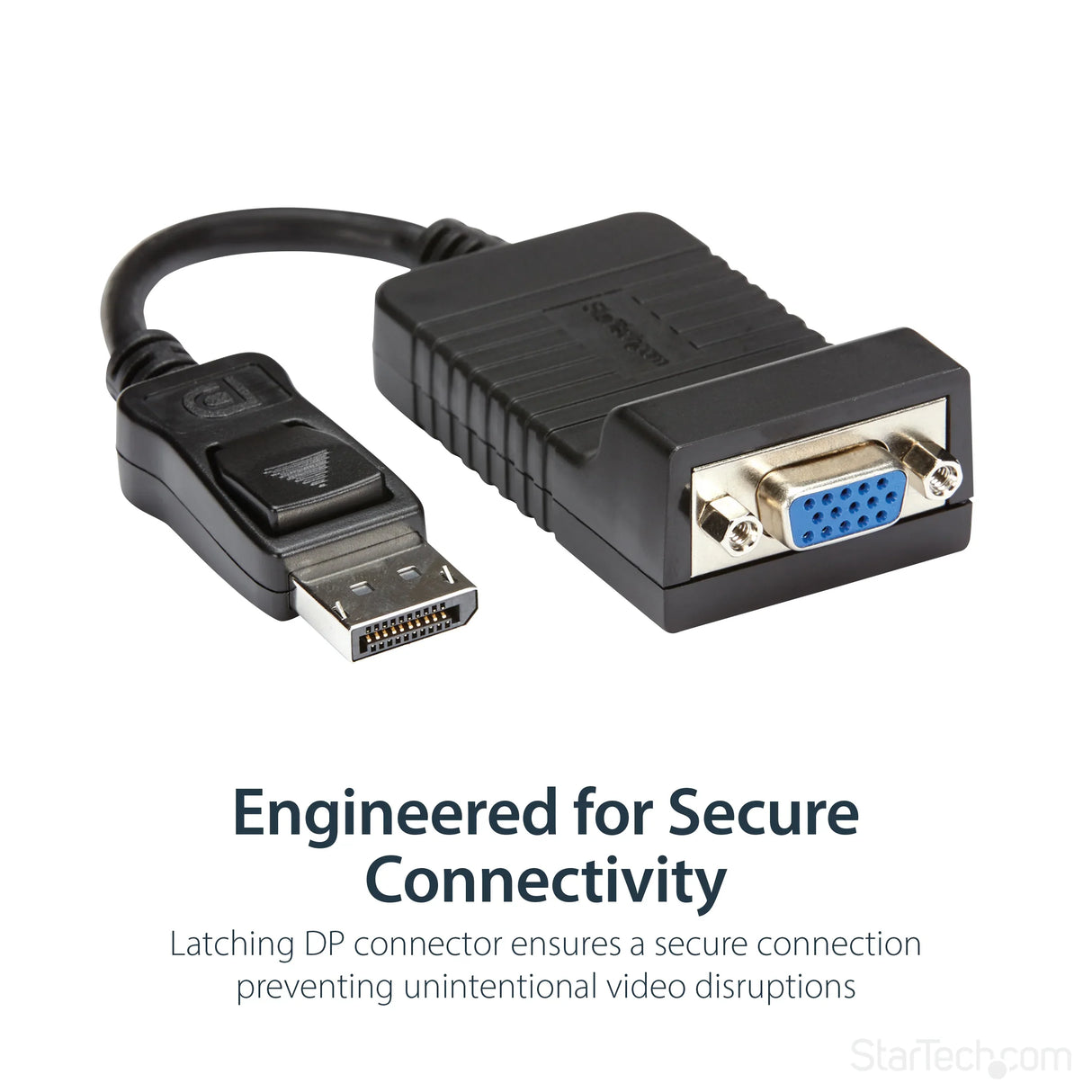 STARTECH DisplayPort to VGA Adapter - Active DP to VGA Converter - 1080p Video - Durable - DP|DP++ Source to VGA Monitor Cable Adapter Dongle - DP 1.2 to VGA - Latching DP Connector (DP2VGA) (DP2VGA)