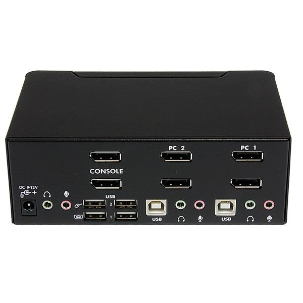 STARTECH Dual Monitor DisplayPort KVM Switch - 2 Port - USB 2.0 Hub - Audio and Microphone - DP KVM Switch (SV231DPDDUA) (SV231DPDDUA)