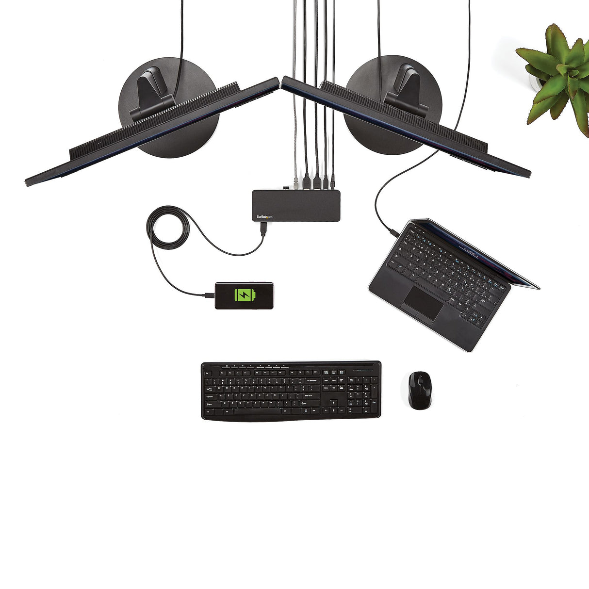 STARTECH Dual Monitor USB C Docking Station with 60W Power Delivery for Windows Laptops - USB C to HDMI or DVI Dock - USB 3.1 Gen 1 Type C Dock w| Charging - Thunderbolt 3 Compatible (MST30C2HHPD) (MST30C2HHPD)