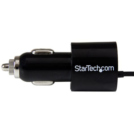 STARTECH Dual Port Car Charger with Micro USB Cable and USB Port | High Power (21 Watt | 4.2 Amp) - Dual Tablet Car Charger - Black (USBUB2PCARB)