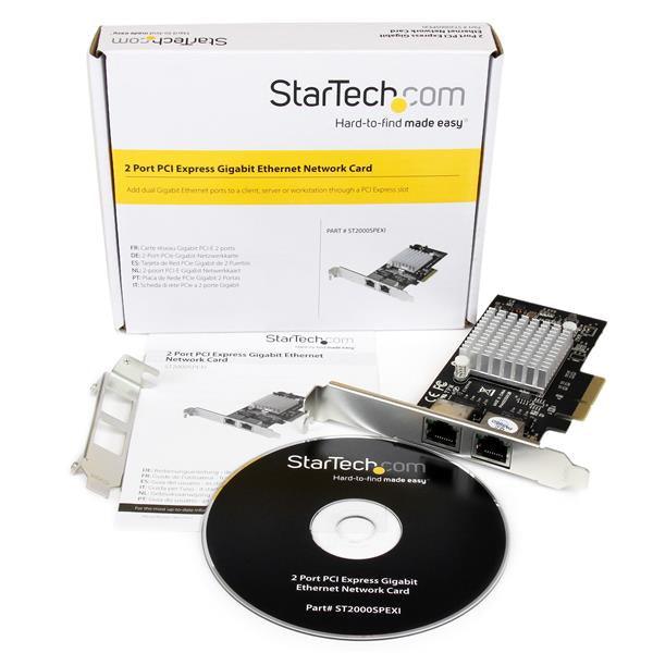 STARTECH Dual Port PCI Express (PCIe x4) Gigabit Ethernet Server Adapter - 2 Port Network Card - Intel i350 NIC - GbE Network Card (ST2000SPEXI)