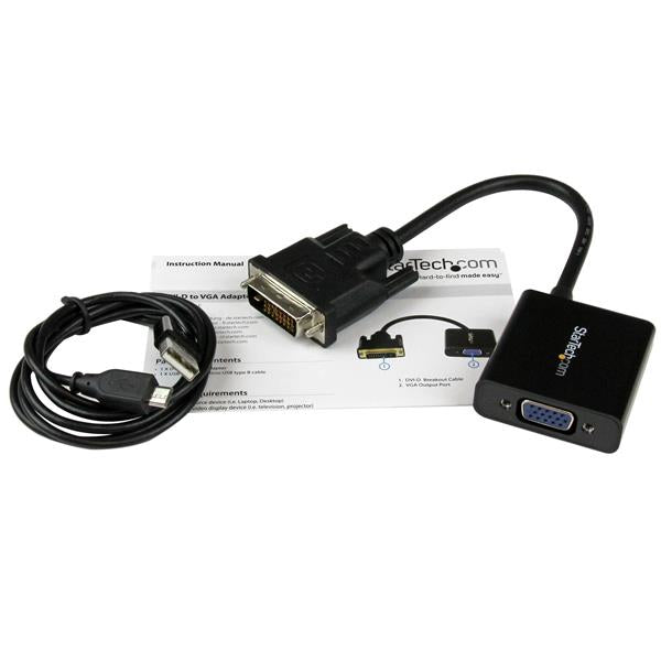 STARTECH DVI-D to VGA Active Adapter Converter Cable - 1080p - DVI to VGA Converter box (DVI2VGAE)