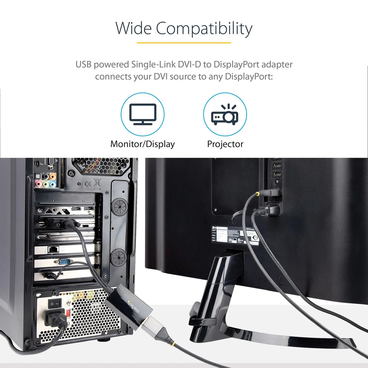 STARTECH DVI to DisplayPort Adapter - USB Power - - DVI to DisplayPort Converter - Video Adapter - DVI-D to DP (DVI2DP2) (DVI2DP2)