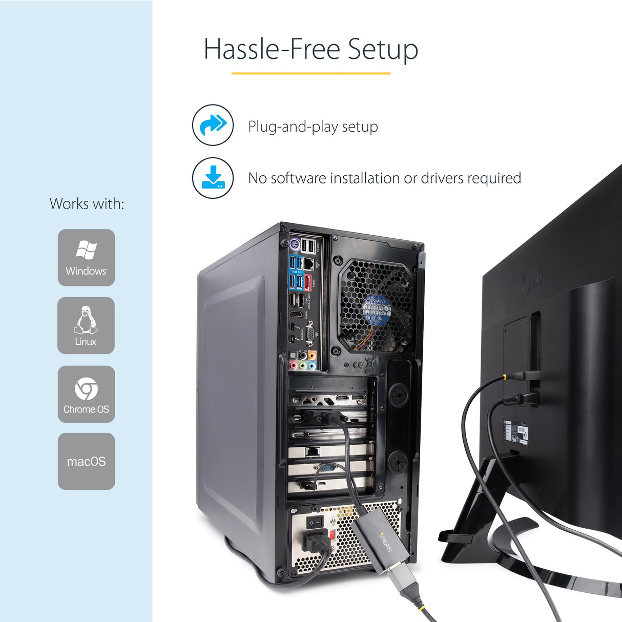 STARTECH DVI to DisplayPort Adapter - USB Power - - DVI to DisplayPort Converter - Video Adapter - DVI-D to DP (DVI2DP2) (DVI2DP2)