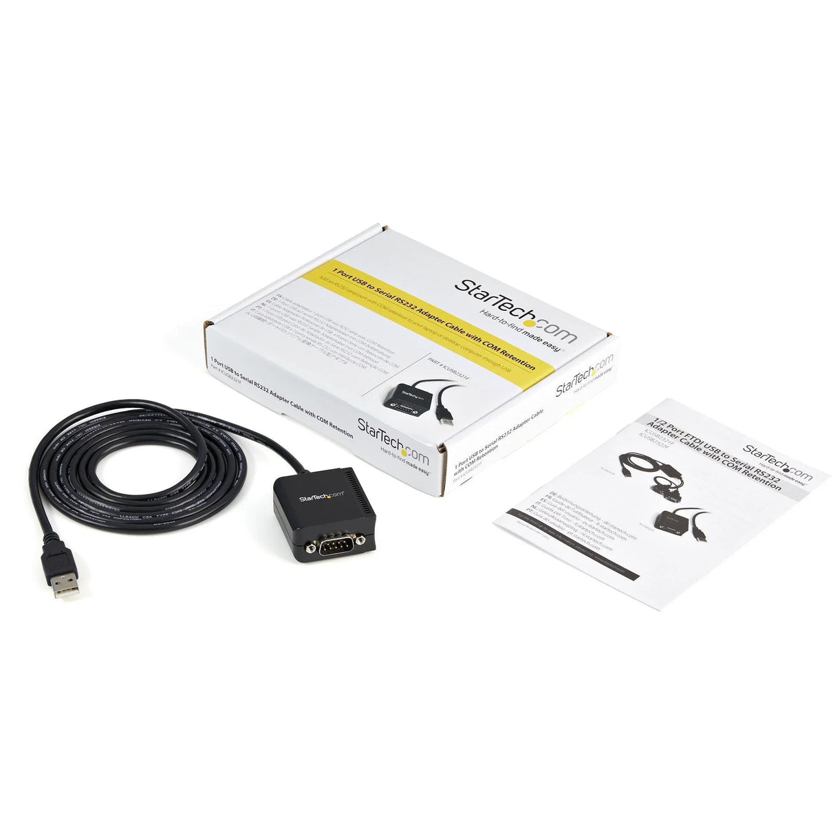 STARTECH FTDI USB to Serial Adapter DB9 with COM Retention - USB to Serial RS232 Adapter - USB Serial Adapter - USB to Serial Adapter (ICUSB2321F)