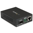 STARTECH Gigabit Ethernet Fiber Media Converter with Open SFP Slot - Supports 10|100|1000 Networks - Copper to Fiber Media Converter (MCM1110SFP)