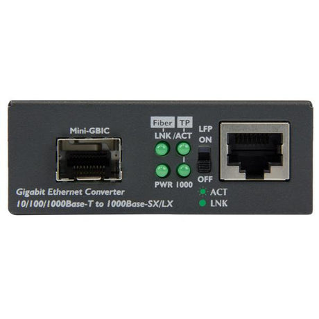 STARTECH Gigabit Ethernet Fiber Media Converter with Open SFP Slot - Supports 10|100|1000 Networks - Copper to Fiber Media Converter (MCM1110SFP)