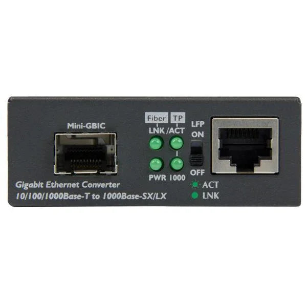 STARTECH Gigabit Ethernet Fiber Media Converter with Open SFP Slot - Supports 10|100|1000 Networks - Copper to Fiber Media Converter (MCM1110SFP)