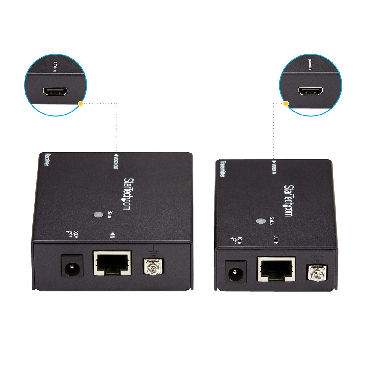 STARTECH HDMI over CAT5e | CAT6 Ethernet Extender with HDBaseT - 4K@115ft | 1080p@230ft - HDMI Video Transmitter and Receiver Kit w| POC (ST121HDBTE) (ST121HDBTE)