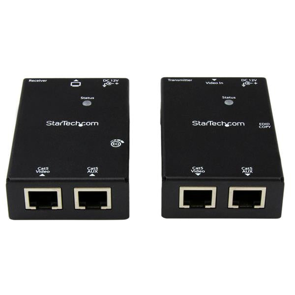 STARTECH HDMI Over CAT5e | CAT6 Extender with Power Over Cable - 165 ft (50m) HDMI Video|Audio Over Dual Ethernet Cable Extender (ST121SHD50) (ST121SHD50)