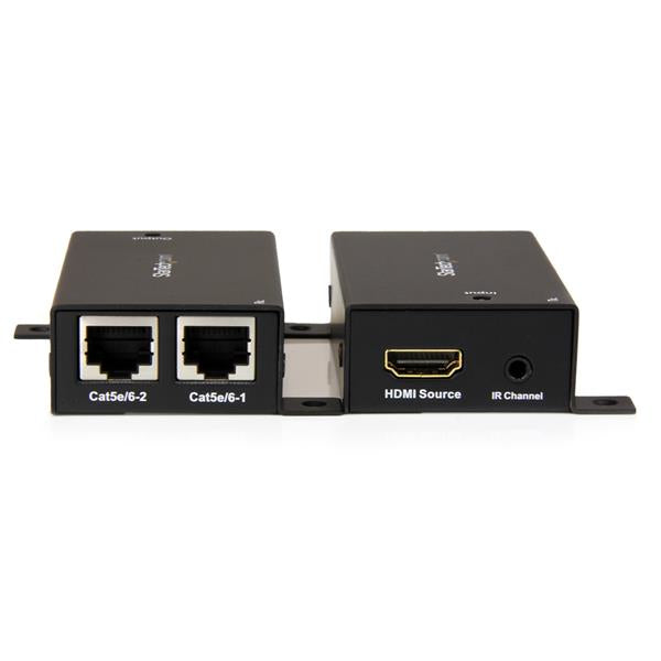 STARTECH HDMI Over Dual CAT5 | CAT6 Extender with Infrared IR 100ft |30m HDMI Over Ethernet Cable Extender Power Free 1080p (ST121SHD30)