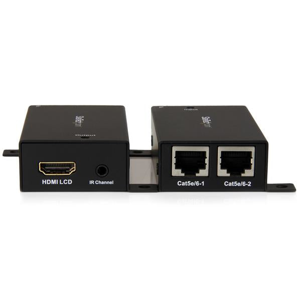 STARTECH HDMI Over Dual CAT5 | CAT6 Extender with Infrared IR 100ft |30m HDMI Over Ethernet Cable Extender Power Free 1080p (ST121SHD30)