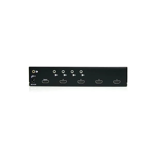 STARTECH HDMI Splitter 1 In 4 Out - 1080p - 4 Port -Mounting Brackets - 1.3 Audio - HDMI Multi Port - HDMI Audio Splitter (ST124HDMI2) (ST124HDMI2)