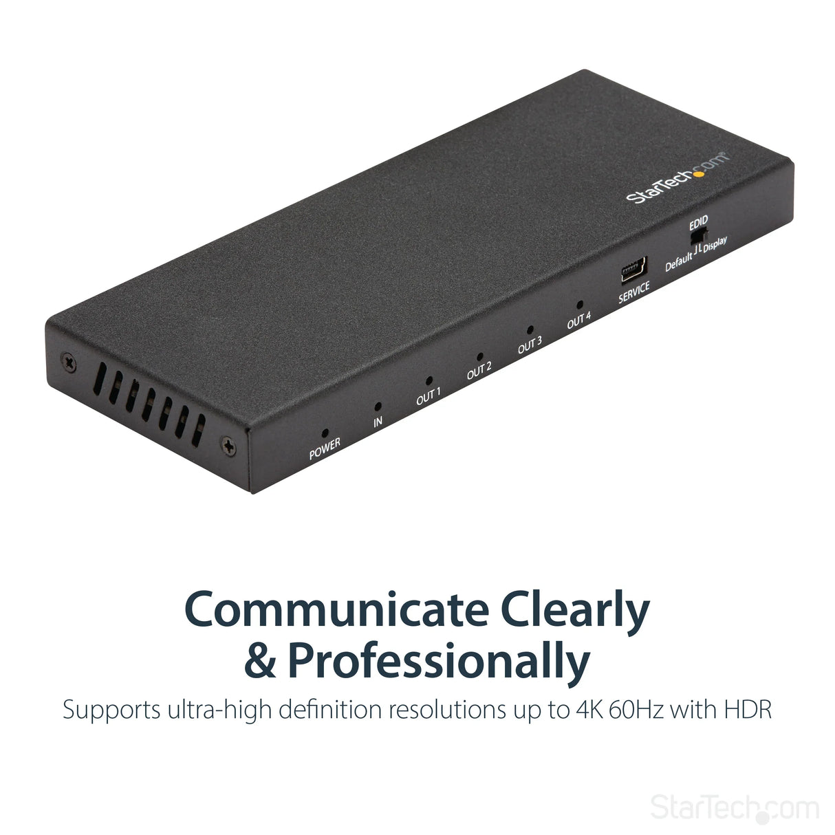 STARTECH HDMI Splitter - 4-Port - 4K 60Hz - HDMI Splitter 1 In 4 Out - 4 Way HDMI Splitter - HDMI Port Splitter (ST124HD202) (ST124HD202)