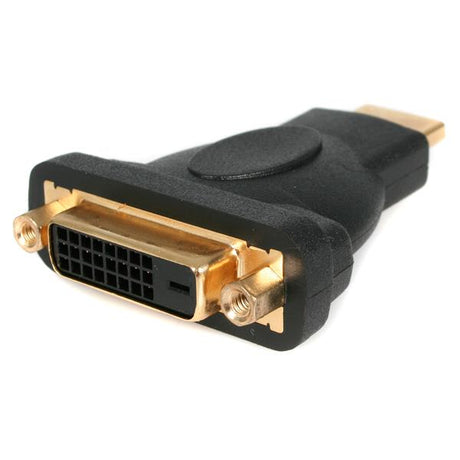 STARTECH HDMI to DVI-D Video Cable Adapter - 1x HDMI (M) | 1x DVI-D (F) | Black - Gold-Plated Connectors (HDMIDVIMF)