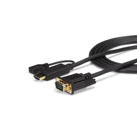 STARTECH HDMI to VGA Cable | 6ft 2m - 1080p | Active Conversion to VGA Adapter Cable for Your VGA Monitor | Display (HD2VGAMM6) (HD2VGAMM6)