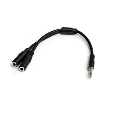 STARTECH Headset Adapter | Microphone and Headphone Splitter - 3.5mm Male Aux to 3.5mm Female Audio & Mic Combo Jack Y Cable for Laptop | PC (MUYHSMFF) (MUYHSMFF)