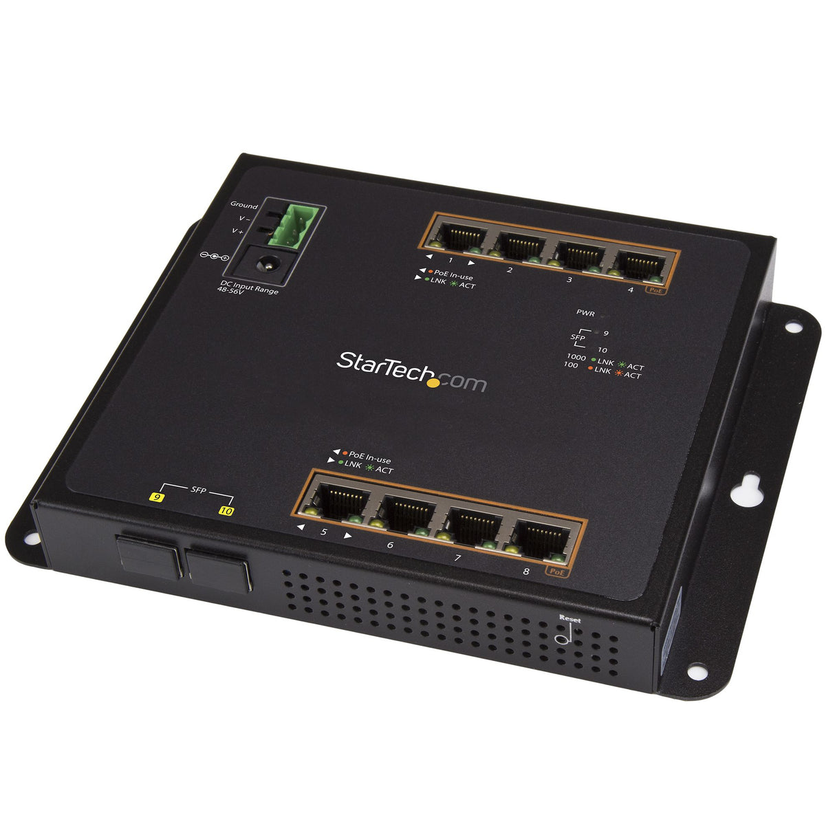 STARTECH Industrial 8 Port Gigabit PoE+ Switch w|2 SFP MSA Slots - 30W - Layer|L2 Switch Hardened GbE Managed - Rugged High Power Gigabit Ethernet Network Switch IP-30|-40 C to 75 C (IES101GP2SFW) (IES101GP2SFW)