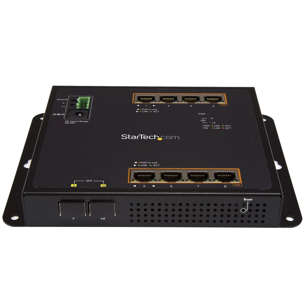 STARTECH Industrial 8 Port Gigabit PoE+ Switch w|2 SFP MSA Slots - 30W - Layer|L2 Switch Hardened GbE Managed - Rugged High Power Gigabit Ethernet Network Switch IP-30|-40 C to 75 C (IES101GP2SFW) (IES101GP2SFW)