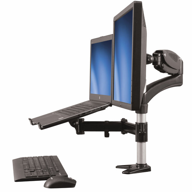 STARTECH Laptop Monitor Stand - Computer Monitor Stand - Full Motion Articulating - VESA Mount Monitor Desk Mount (ARMUNONB) (ARMUNONB)