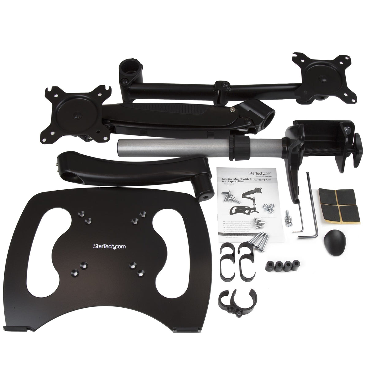 STARTECH Laptop Monitor Stand - Computer Monitor Stand - Full Motion Articulating - VESA Mount Monitor Desk Mount (ARMUNONB) (ARMUNONB)