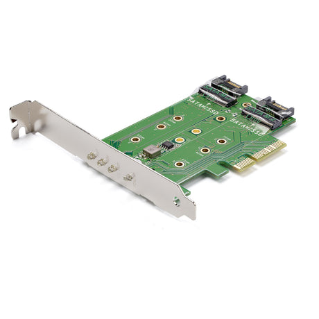 STARTECH M.2 Adapter - 3 Port - 1 x PCIe (NVMe) M.2 - 2 x SATA III M.2 - SSD PCIE M.2 Adapter - M2 SSD - PCI Express SSD (PEXM2SAT32N1)