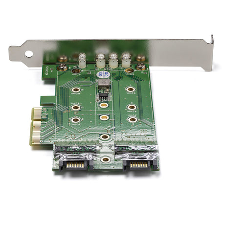 STARTECH M.2 Adapter - 3 Port - 1 x PCIe (NVMe) M.2 - 2 x SATA III M.2 - SSD PCIE M.2 Adapter - M2 SSD - PCI Express SSD (PEXM2SAT32N1)