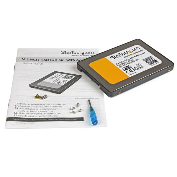 STARTECH M.2 SSD to 2.5in SATA III Adapter with Protective Housing - M.2 Solid State Drive to 2.5in SATA Converter w| 9.5mm Height (SAT2M2NGFF25)
