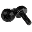 STARTECH M5 x 12mm - Screws - 100 Pack | Black - M5 Mounting Screws for Server Rack & Cabinet (CABSCREWSM5B)