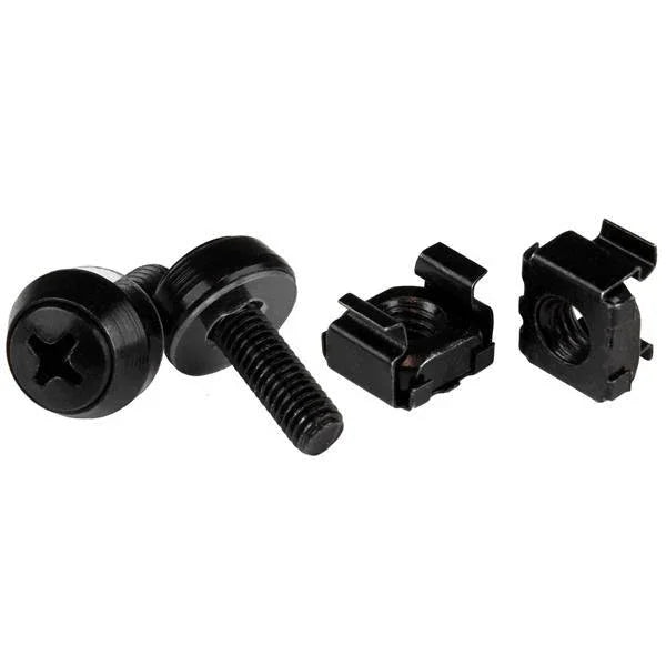 STARTECH M5 x 12mm Screws and Cage Nuts - 100 Pack - M5 Mounting Screws and Cage Nuts for Server Rack and Cabinet - Black (CABSCREWM52B)